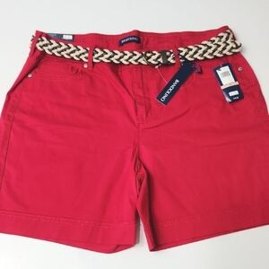 Bandolino AmaliaVibrant Red Women's Shorts with Woven Belt
